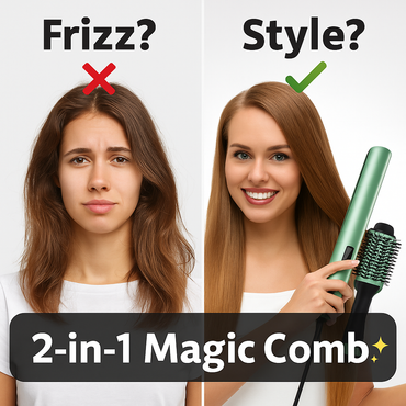 2-in-1 Hair Straightening Comb & Curler