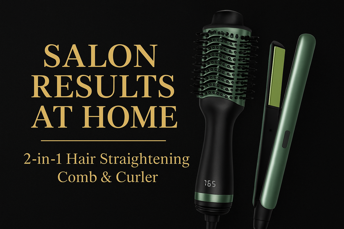 2-in-1 Hair Straightening Comb & Curler