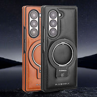 Luxury Leather MagSafe Ring Case – For Samsung Z Fold Series