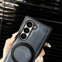 Luxury Leather MagSafe Ring Case – For Samsung Z Fold Series